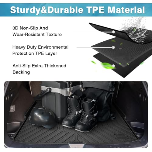 Mixsuper Cargo Liner Custom Fit for 2019-2025 Honda Passport All Weather Trunk Liner Anti-Slip Rear Cargo Mat Black