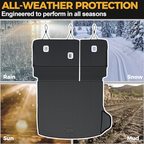 Cargo Mat for 2022-2025 2026 Jeep Grand Cherokee Accessories, Full Coverage All Weather Trunk Cargo Liner with Backrest Protectors (Include 4xe Not for L or WK)