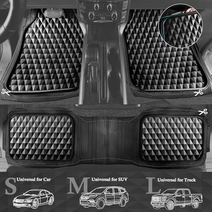 CAR PASS 3 Row Heavy Duty Rubber Car Mats, Deep-Dish All-Weather for 7 Seats 8 Seater 2nd & 3rd Floor Mats Waterproof Universal Trim Fit Liner Van,SUV,7 Passengers Vehicle,Automotive 3D Rhombus Black - color: black 3 row