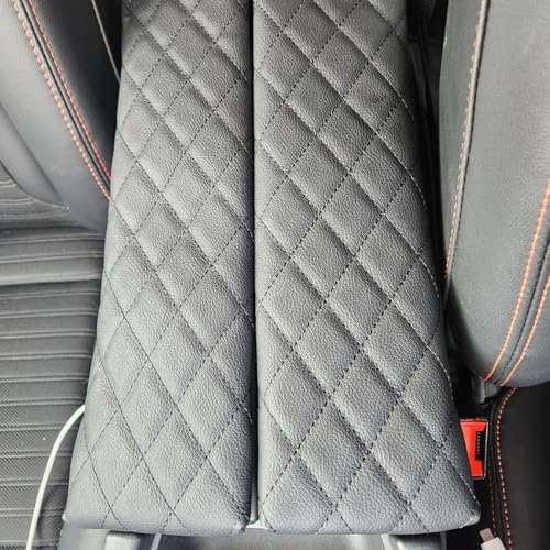 AOMSAZTO 2 Pieces Set Console Covers for 2021-2025 2026 Nissan Rogue Armrest Covers with Pockets Leather Black - color: Black with Pockets