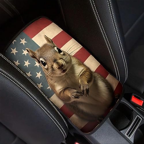 Car Center Console Pad, Universal Waterproof Car Armrest Seat Box Cover, Car Interior Accessories for Most Vehicle SUV Truck Vintage American Flag Mice Car Armrest Pad - color: vintage american flag mice