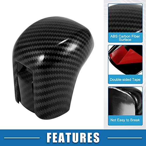 Gear Shift Knob Cover Automatic Transmission Lever Trim for Honda Civic 10th Gen 2016 2017 2018 2019 2020 2021 ABS Carbon Fiber Pattern Black