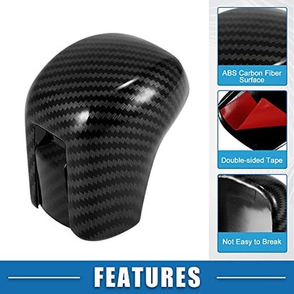 Gear Shift Knob Cover Automatic Transmission Lever Trim for Honda Civic 10th Gen 2016 2017 2018 2019 2020 2021 ABS Carbon Fiber Pattern Black