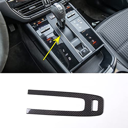 Fit for Porsche Macan 2022 to 2024 Car Warning Light Switch Handbrake Decorative Panel Cover Real Carbon Fiber Parking Gear Panel Protective Car Interior Accessories