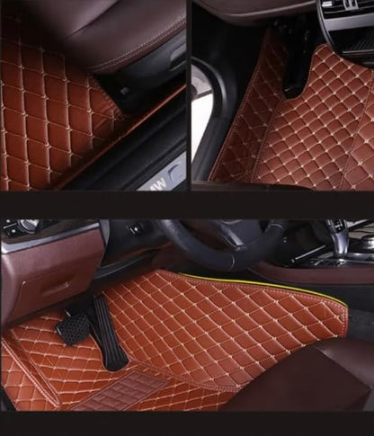 Custom Leather Car Mats, Vehicle-Specific Fit All-Weather Floor Mats, 100% Waterproof Anti-Slip Durable Protection for SUV Truck Sedan, Precision Tailored Protection (Black Splicing Green Stripes) - color: black Splicing green Stripes