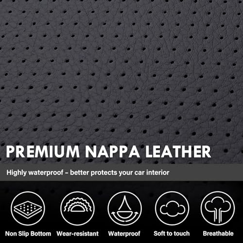 Coverado Chevy Silverado Seat Covers, Faux Leather Seat Covers Fit for Chevy Silverado GMC Sierra 2007-2026 1500, 2015-2026 2500HD 3500HD Crew Double Extended Cab (Front,Blueline) - color: Blueline, size: Front(2007-2025)