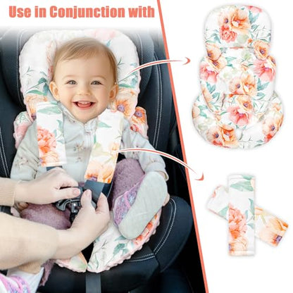 GFU Infant Stroller mat, Fits for Stroller, Swing, Flowers - color: Pink Flowers