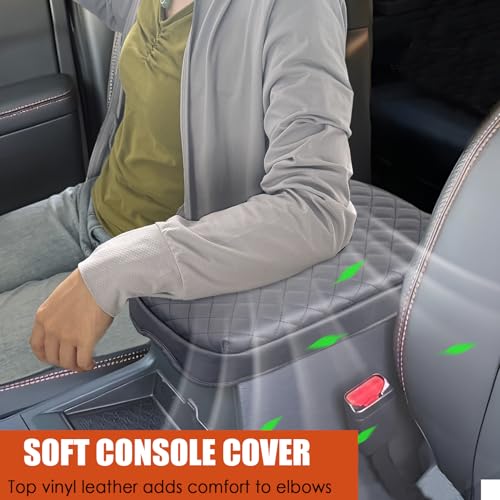 Center Console Cover for Nissan Frontier 2026 2025 2024 2023 2022 - Armrest Cushion Pad Cover PU Leather Car Armrest Box Cover Protector for Nissan Frontier 2026-2022 Interior Accessories - size: 1) 22+ |Froniter| Black, +Thick Size