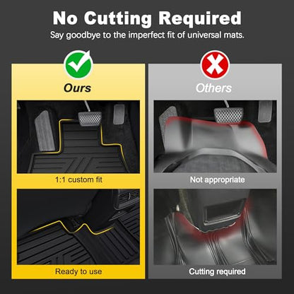 All Weather Floor Mats Custom Fit for Mazda CX-5 2017-2025 Waterproof Heavy Duty Anti-Slip Car Mats, 1st & 2nd Row Full Black - color: Black