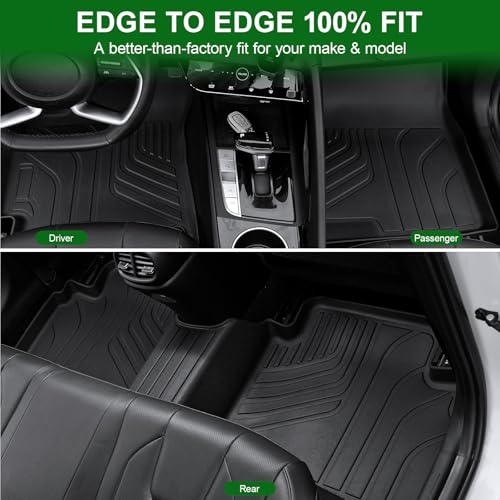 Floor Mats for 2021-2026 Hyundai Elantra (Not for Hybrid) & Elantra N, TPE All Weather Durable Floor Liners Door Sill Guards for Hyundai Elantra Gas Accessories