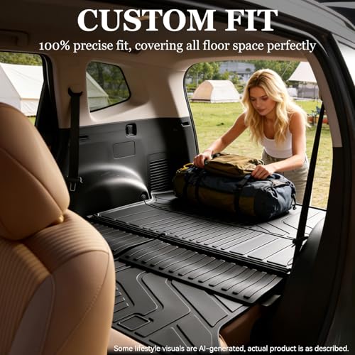 Cargo Mat for with Backrest Mat Replacement for Toyota RAV4 2013-2018 (Include Hybrid) All Weather TPE Cargo Liner Trunk Mat with Seat Back Mat Accessories - size: 13-18 Cargo Liner