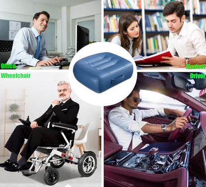 with Carry Handle Comfortable Cushion for Home Office Chair Pad Car Seat Cushion Effectively Increase The Field of View by 12cm/ 4.7in,and Lower Back Fatigue Relief (Navy Blue) - color: Navy Blue