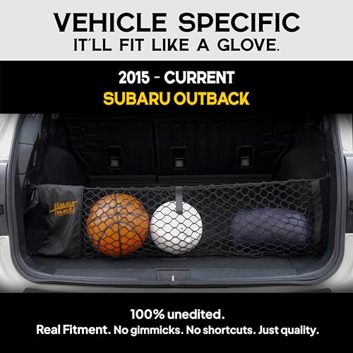 TacoNets Envelope Cargo Net for Subaru Outback - Fits 2015-Current - Upgraded 5mm Bungee - Integrated Storage Bag - Heavy Duty Hooks - Designed in USA - style: Subaru Outback 2015+