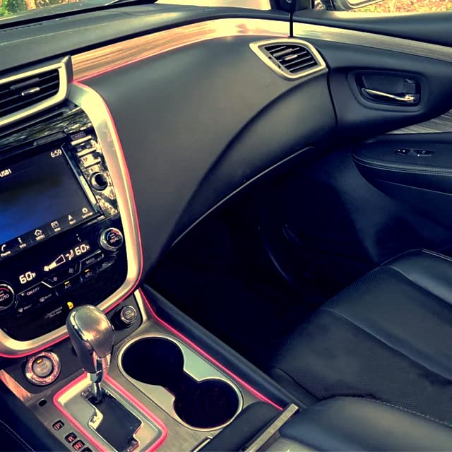 TIKUN TECH Pink Car Interior Decorative Molding Door Panel Dashboard Gap Trim Strip (50Ft) - size: 50ft