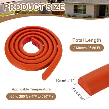 uxcell 6.56 ft Foam Backer Rod, 1.18" x 0.59" D-Shaped Solid Joint Filler, Foam Seal Strip for Caulk Saver, Rope Caulk Cement Crack Filler, Red - size: 6.56 ft x 1.18" x 0.59"