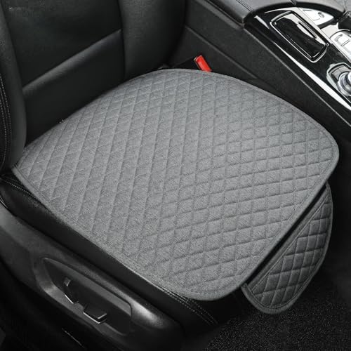 West Llama Linen Car Seat Covers,Bottom Seat Covers for Cars Include 2 Piece Front Driver Seat Pad Mat Universal Fits 90% Vehicles,SUVs,Cars,Sedans(2Piece-Gray) - color: B-Gray, size: 2 Front Bottom Seat Covers