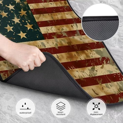 4-Piece Car Floor Mats Patriot American Flag All-Weather Protection American Flag USA Flags Car Carpets Heavy-Duty Car Carpets Auto Universal Fit Car Accessories All-Season Mats - color: Flags