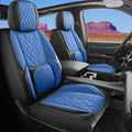 Custom Fit Chevy Silverado GMC Sierra 1500 2007-2026 2500/3500 HD Crew Cab Full Set Car Seat Covers - 5 Pack, Premium Faux Leather Truck Seat Protector with Airbag Compatible Design, BlackBlue - color: BlackBlue, size: Full Set