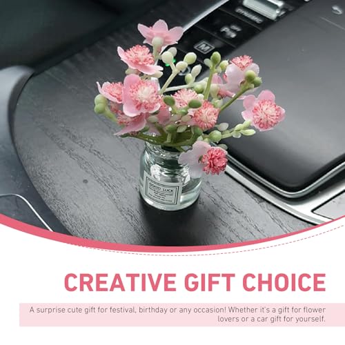 3 PCS Mini Flower Car Dashboard Decor, Cute Artificial Flower Vase Automotive Interior Dashboard Ornaments, Universal for Most Cars