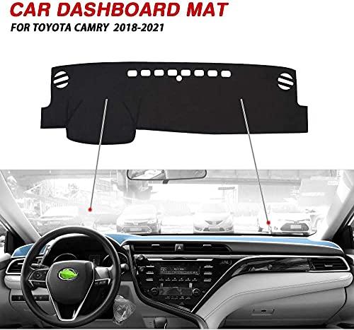 Autorder Dashboard Cover Mat for 2018-2022 2023 2024 Toyota Camry Accessories Dash Cover Flannel Dash Mat Sunshade Glare UV Rays Protector (Without HUD) - size: 2018-2024 Toyota Camry