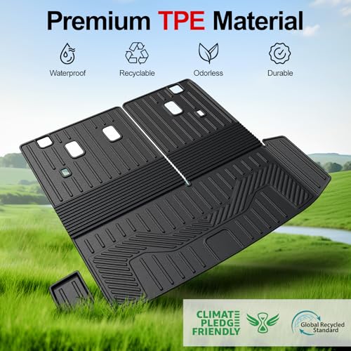 Cargo Mat for Honda Pilot 2023-2025 2026, All Weather TPE Cargo Liner with Backrest Mat Interior Protection for Honda Pilot TrailSport Touring Elite EXL Black Edition Accessories - size: for 2023-2026 Honda Pilot Cargo Mats