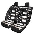 FUSURIRE Black USA Flag Print Car Seat Cover Full Set Car Seat Covers, Front Bench Seat Protector Full Set of 4 for Women Men Universal Fit for Most Vehicle，Independence Day - color: Black USA Flag Print