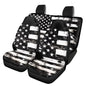 FUSURIRE Black USA Flag Print Car Seat Cover Full Set Car Seat Covers, Front Bench Seat Protector Full Set of 4 for Women Men Universal Fit for Most Vehicle，Independence Day - color: Black USA Flag Print