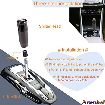 3" Alloy Shifter Lever Knob Handles Car Racing Gear Shift Stick Fit Most Manual Auto Vehicles, Black