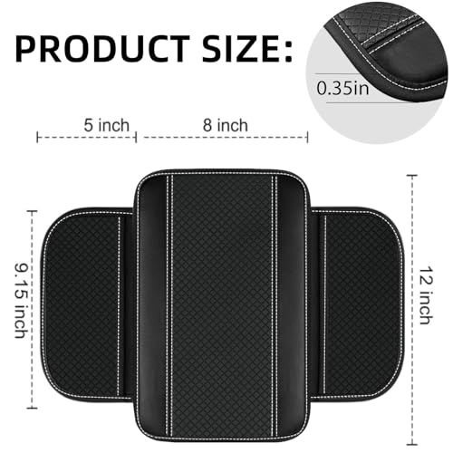 NBTEPEM 6 PCS Car Steering Wheel Cover Set, Microfiber Leather Steering Wheel Covers Universal 14.5-15 inch, Center Console Cover, Seat Belt Cushion, Cup Holder Coaster, Car Accessories Set White - color: Black with white, size: Steering Wheel Cover Set