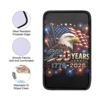 Aermican Flag Bald Eagle Print Universal Car Center Console Cover,Soft Armrest Protector for SUVs,Trucks - color: Bald Eagle Aermican 250 Years