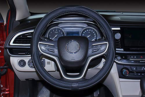 Mayco Bell Small Size Steering Wheel Cover Anti-Slip,Safety,Soft,Breathable,Durable,Full Surround,Comfortable Grip Microfiber Leather (14-14.25 inch,Black) - color: Black, size: 14''-14.25''