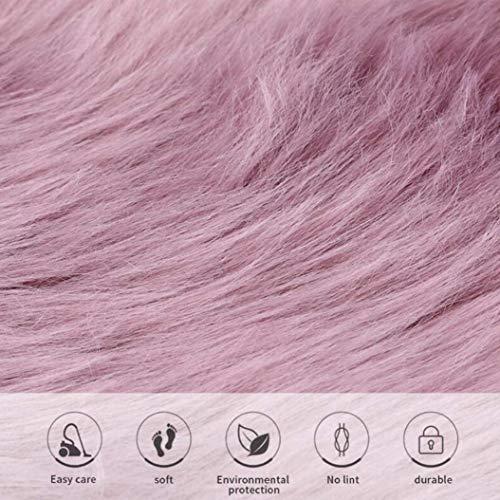 Maples 1Pc Faux Sheepskin Wool Fur Car Seat Cover for Cars SUV Trucks Universal Fit, Soft Plush Synthetic Wool Buck Fur Car Seat Cushions (Dusty Rose) - color: Dusty Rose