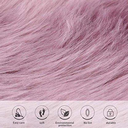 Maples 1Pc Faux Sheepskin Wool Fur Car Seat Cover for Cars SUV Trucks Universal Fit, Soft Plush Synthetic Wool Buck Fur Car Seat Cushions (Dusty Rose) - color: Dusty Rose