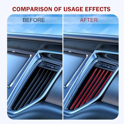 20PCS Car Vent Outlet Trim, Bendable Air Conditioner Vent Decoration Strip, Universal Auto Air Oulet Strips, for Most Vehicles (Red)