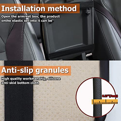 Car Center Console Cushion Pad, Universal Leather Waterproof Armrest Seat Box Cover Protector,Comfortable Car Decor Accessories Fit for Most Cars, Vehicles, SUVs (Purple)