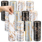 Thenshop 12 Pack Car Tissue Holder 3 Ply Facial Tissue Bulk Marble Modern Tissues Cylinder Travel Round Boxes Fits Car Cup Holders Small Tissues Container for Home Bathroom Everyday Refill
