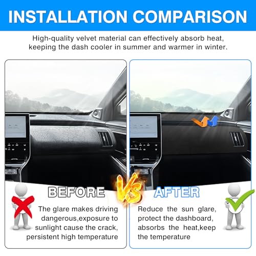 Autorder Dashboard Cover Mat for Toyota bZ4X /Subaru Solterra 2023 2024 2025 Accessories Dash Cover Upgrade Velvet Dash Mat Sunshade Glare UV Rays Protector - size: 2023-2025 Toyota bZ4X
