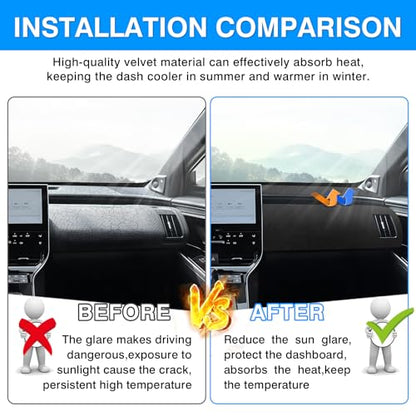 Autorder Dashboard Cover Mat for Toyota bZ4X /Subaru Solterra 2023 2024 2025 Accessories Dash Cover Upgrade Velvet Dash Mat Sunshade Glare UV Rays Protector - size: 2023-2025 Toyota bZ4X
