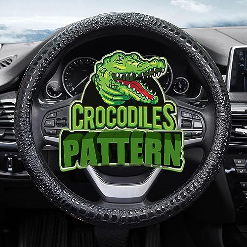 Premium Leather Steering Wheel Cover with Air Holes – Non-Slip Rubber Grip, Universal Fit for Cars (Black) - color: Black