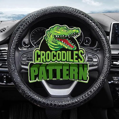 Premium Leather Steering Wheel Cover with Air Holes – Non-Slip Rubber Grip, Universal Fit for Cars (Black) - color: Black