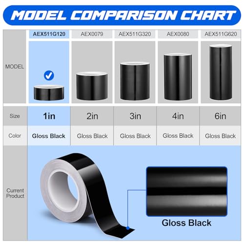 Spurtar Gloss Black Vinyl Wrap 1 Inch x 20ft Air-Release Adhesive Car Vinyl Tape Chrome Delete Wrap Roll DIY Car Exterior Decoration Door Edge Guard Vehicle Detailing Paper 2.5CM x 6M - size: 1 in x 20 ft