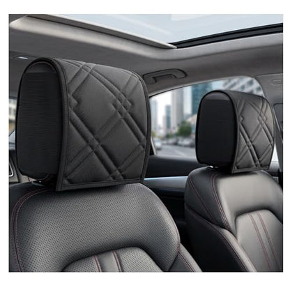 headrest Covers for Cars: Full Wrap-Around Elasticity Fit Anti-Scratch Protector - Waterproof Oxford Cloth Material - for Most Cars & SUVs Seat Headrest Accessories - 2 pcs - size: Headrest Covers Fit for Cars & SUVs and Trucks