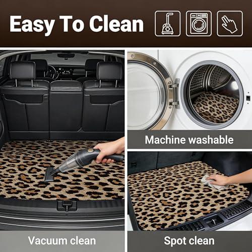 Car Trunk Mat - Universal Size 29" x 39", Leopard Print Pattern Cargo Liner, Car Accessory for SUVs/Sedan/Wagons, Durable Protective Mat, Trunk Liner for Families/Travel Enthusiasts - style: Leopard Print-4