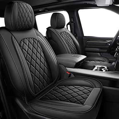 MIROZO Dodge Ram Seat Covers Full Set,Waterproof Car Seat Cover Fits for 2009-2026 Ram 1500/2500/3500 Crew Quad Regular Cab,Heavy Duty Protection Pickup Cushions with Split Flat Bench 40/60,Black - color: Black, size: Full Set（Flat Back)
