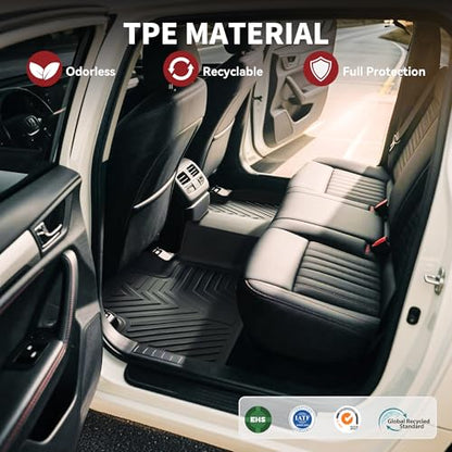 YITAMOTOR Floor Mats &Trunk Mat Fit for 2022-2026 Honda Civic Sedan (Not for Hatchback) / 2023-2026 Acura Integra TPE All Weather Custom Fit Car Liners Accessories, 1st & 2nd Row & Cargo Liner - style: 22-26 Honda Civic floor mats & cargo mats