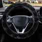 Furry Car Steering Wheel Cover, Heat Absorbing Fluffy Cover, Soft Warm Plush Non-Slip, 14 1/2-15 inch, for Women Girls, Black - color: single cover - black