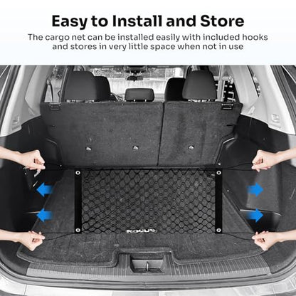 Canvcle Trunk Cargo Net for 2021-2025 2026 Nissan Rogue Accessories Envelope Style Mesh Trunk Net Organizer and Storage Stretchable Adjustable Elastic Nylon Rear Cargo Netting with Hooks - style: for Nissan Rogue