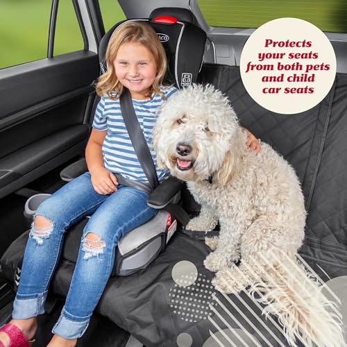 Lusso Gear Dog Car Seat Cover - Waterproof Non-Slip Car Back Seat Protector - Rear Car Seat Cover for Dogs - Universal Fit for Sedans Trucks SUVs - Scratchproof Backseat Car Cover - Machine Washable - color: - Premium Edition - Black