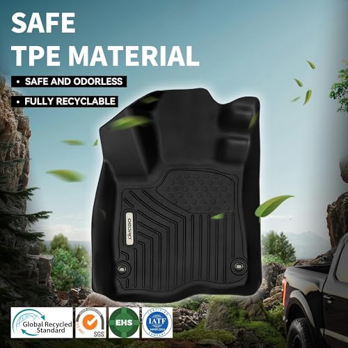 OEDRO Floor Mats Cargo Liner with 3rd Backrest Mats Fit for 2013-2024 Toyota 4Runner 7-Seater, Custom Fit TPE All Weather Floor Liners Trunk Mat for 4Runner Accessories, Car Mat Full Set, Black - style: 13-24 4Runner Full Set W/ Backrest Mat 7 Seats