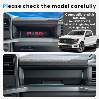 Glove Box Organizer Compatible with 2022-2026 Ford F150 STX XL/2023-2025 Lightning Pro/2025 Lightning XLT Passenger Side Glove Box Insert Storage Tray Interior Accessories